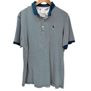 Arnold Palmer Polo Shirt Mens XL Puma Travelers Championship Green Striped